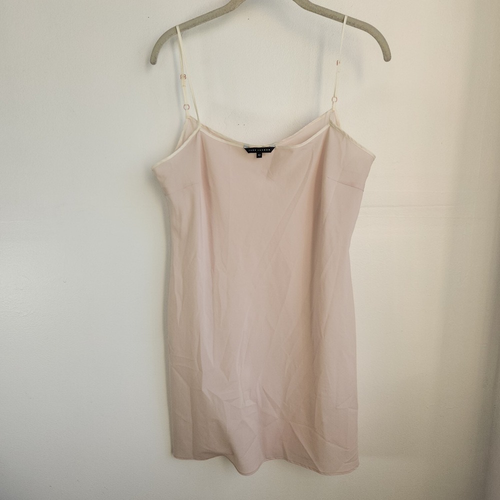 Tara Jarmon Beige Sheer Slip Gown‎ Spaghetti Strap Minimalist Size 42 US 10